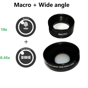 Phone Lens 0.45X Wide Angle Lens 10X Macro HD - Thumbnail Image 4