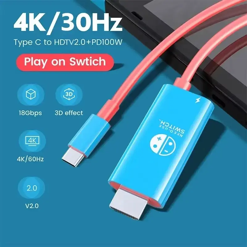 4K 30Hz USB-C to HDMI Cable 100W PD - Image 1