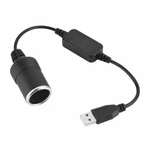 12V USB Car Power Adapter Cable 34.5cm - Thumbnail Image 2