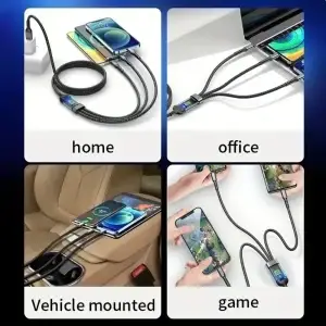 100W Fast Charger 1-to-3 Cable USB-C Wall Adapter - Thumbnail Image 5