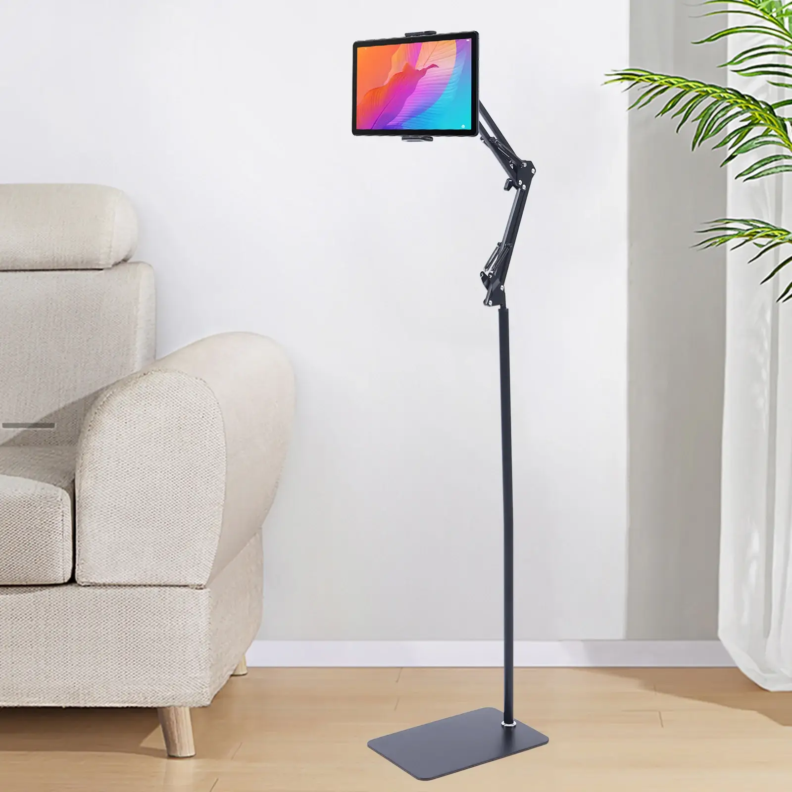 1.35M Floor Stand for Tablet & Phone, 360° Rotating - Image 5
