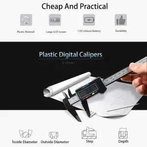 Digital Caliper 6" LCD Inch Millimeter Measuring Tool - Thumbnail Image 5