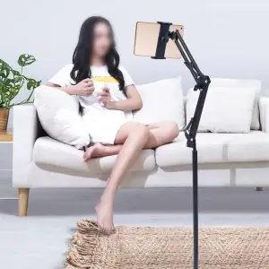 1.35M Floor Stand for Tablet & Phone, 360° Rotating