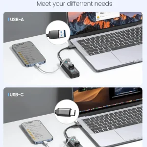 4-Port USB-C Hub USB 3.0 5Gbps OTG Adapter - Thumbnail Image 3
