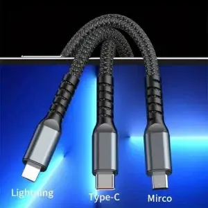 100W Fast Charger 1-to-3 Cable USB-C Wall Adapter - Thumbnail Image 4