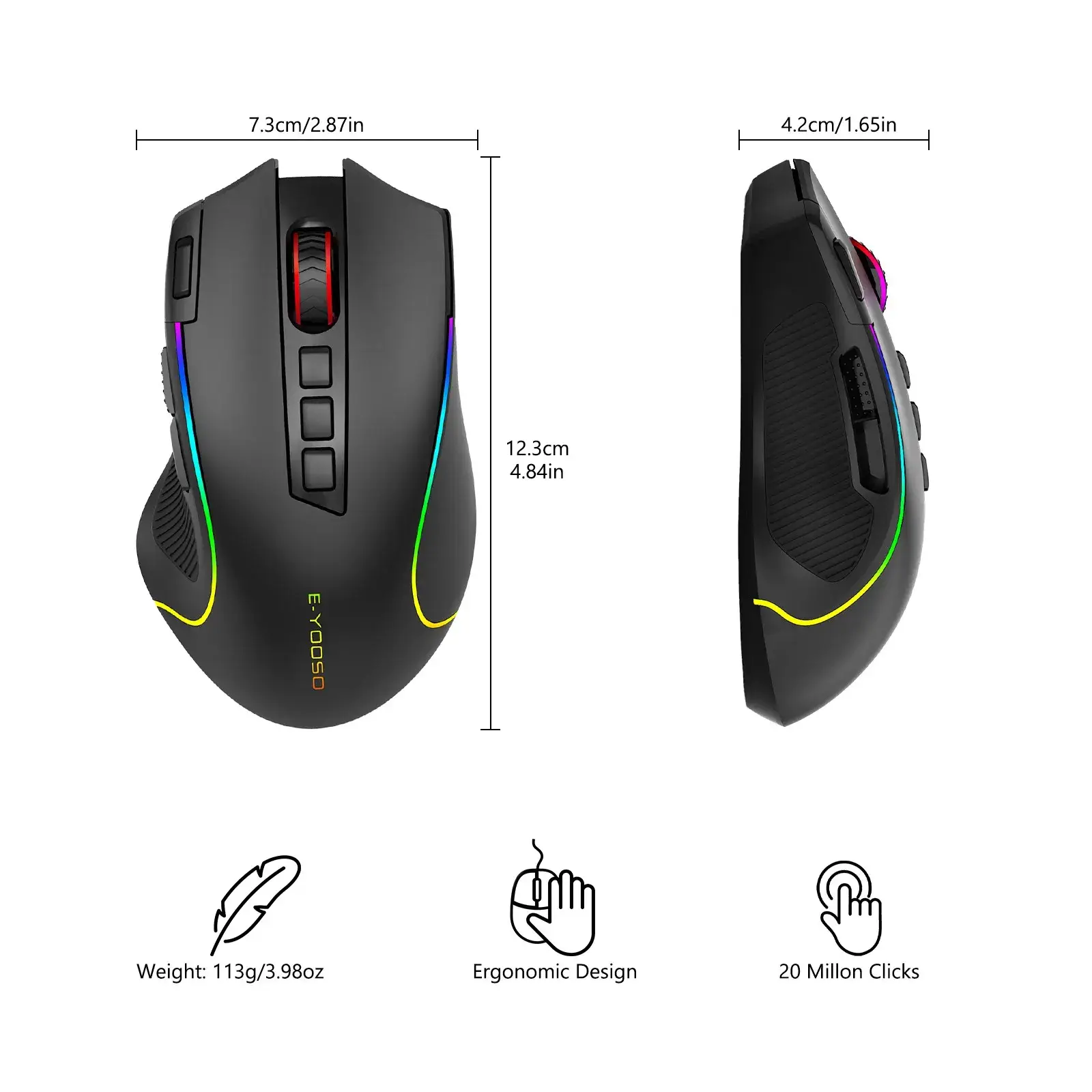 2.4G Wireless RGB Gaming Mouse 8000 DPI - Image 7