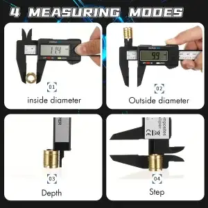 Digital Caliper 6" LCD Inch Millimeter Measuring Tool - Thumbnail Image 3