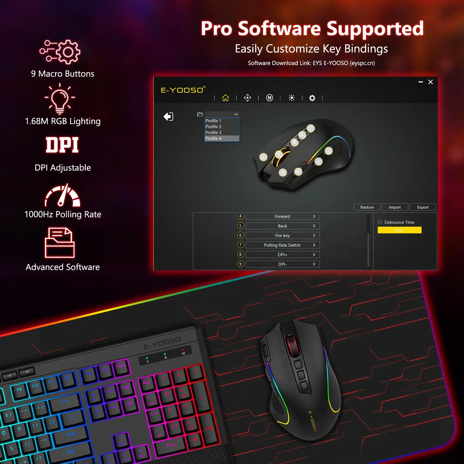 2.4G Wireless RGB Gaming Mouse 8000 DPI - Image 2