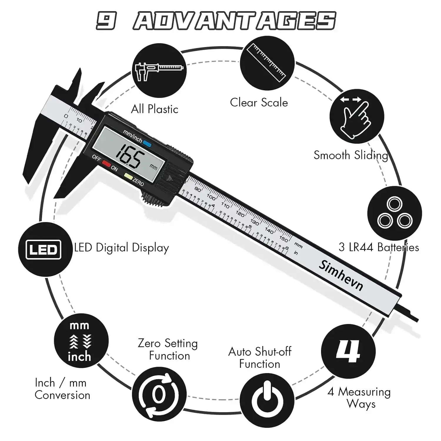 Digital Caliper 6" LCD Inch Millimeter Measuring Tool - Image 6