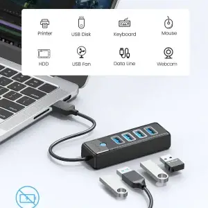 4-Port USB-C Hub USB 3.0 5Gbps OTG Adapter - Thumbnail Image 4