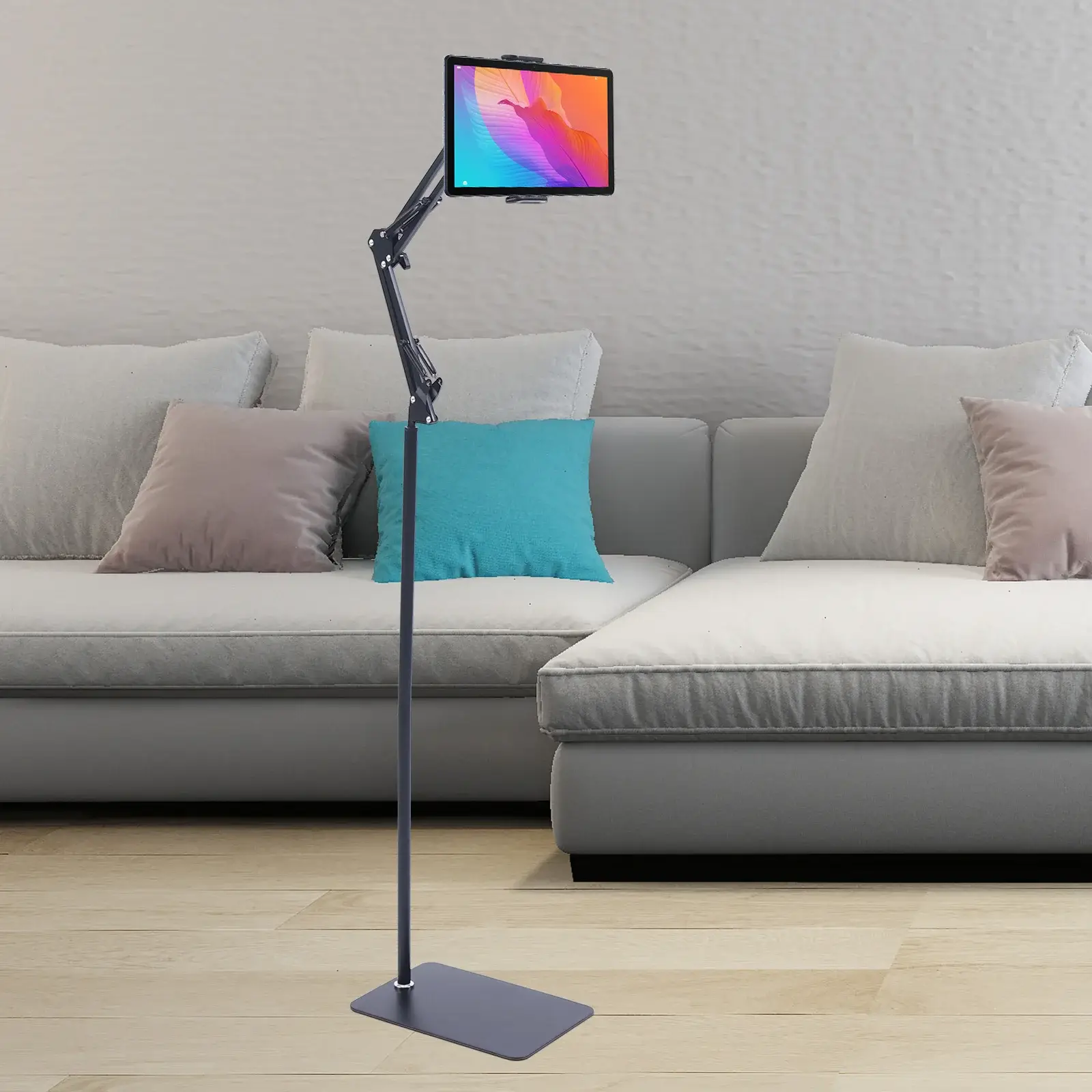 1.35M Floor Stand for Tablet & Phone, 360° Rotating - Image 6