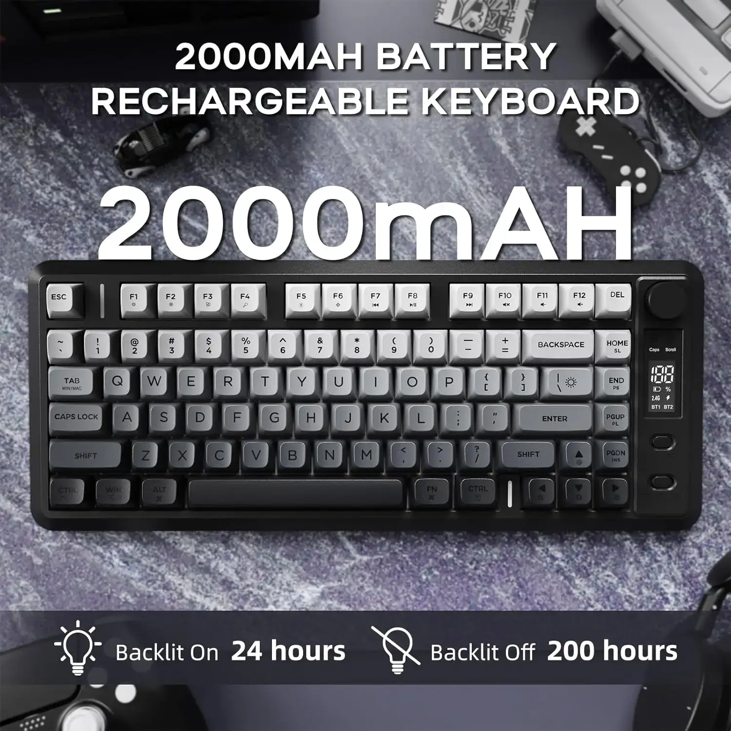 M75 Wireless Gaming Keyboard with OLED & Knob - Image 4