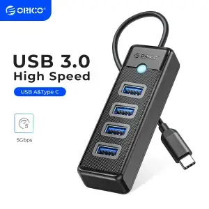 4-Port USB-C Hub USB 3.0 5Gbps OTG Adapter