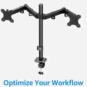 Dual Monitor Stand, Adjustable Desk Mount, 2 Screens - Thumbnail Image 8