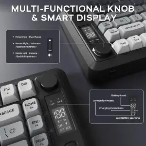 M75 Wireless Gaming Keyboard with OLED & Knob - Thumbnail Image 3