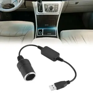 12V USB Car Power Adapter Cable 34.5cm - Thumbnail Image 6