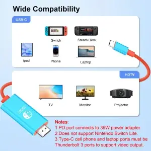 4K 30Hz USB-C to HDMI Cable 100W PD - Thumbnail Image 6