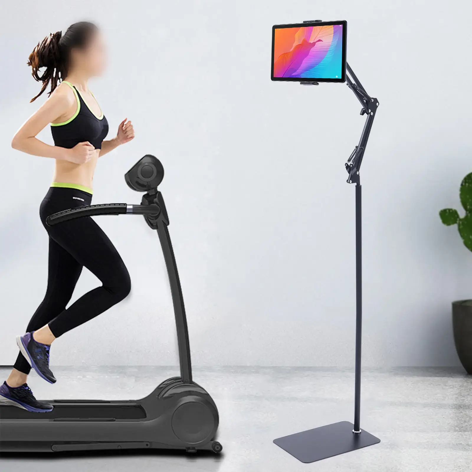 1.35M Floor Stand for Tablet & Phone, 360° Rotating - Image 2