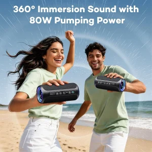 40W Bluetooth Speaker Portable Waterproof RGB Bass - Thumbnail Image 4