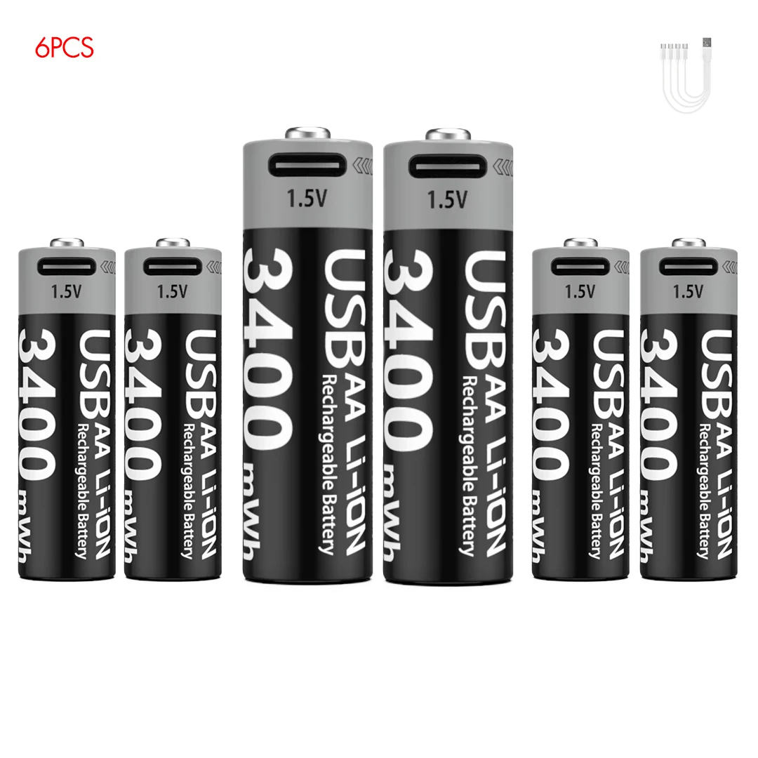 1.5V AA Rechargeable Li-Ion Battery USB-C 3400mWh - Image 12