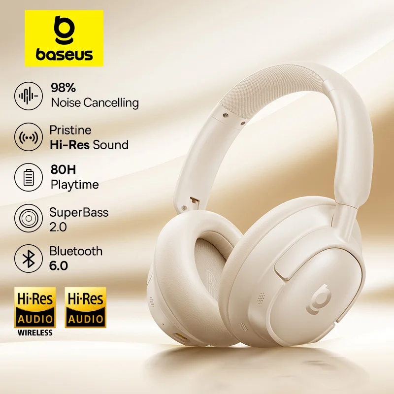 Bluetooth 6.0 Wireless Headphones Over Ear 80H - Image 1