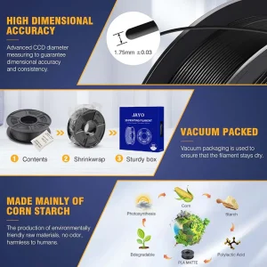 PLA Matte 1.75mm 3D Printer Filament 1.1KG - Thumbnail Image 6