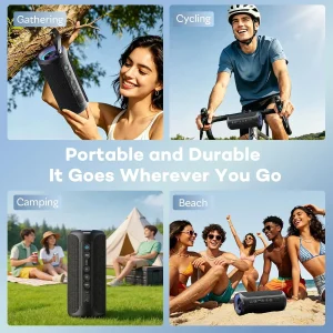 40W Bluetooth Speaker Portable Waterproof RGB Bass - Thumbnail Image 8