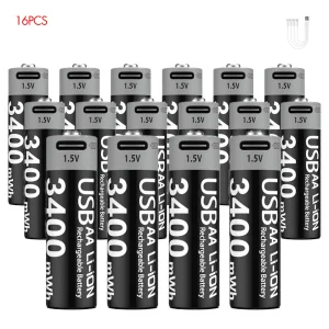 1.5V AA Rechargeable Li-Ion Battery USB-C 3400mWh - Thumbnail Image 9
