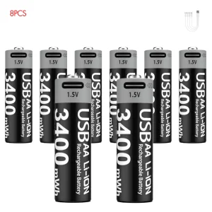 1.5V AA Rechargeable Li-Ion Battery USB-C 3400mWh - Thumbnail Image 15