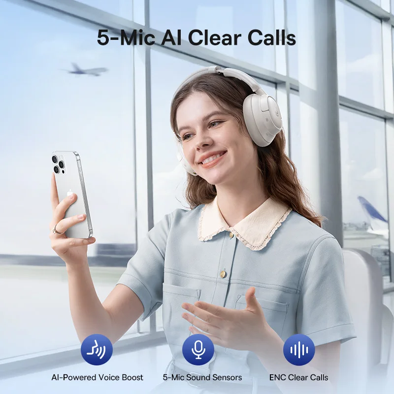 Bluetooth 6.0 Wireless Headphones Over Ear 80H - Image 3